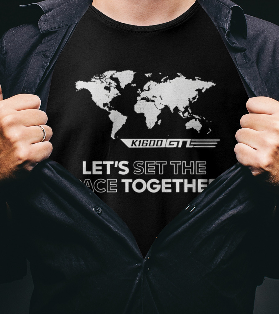 K1600 GTL Let's Set The Pace Together World Map T-Shirt