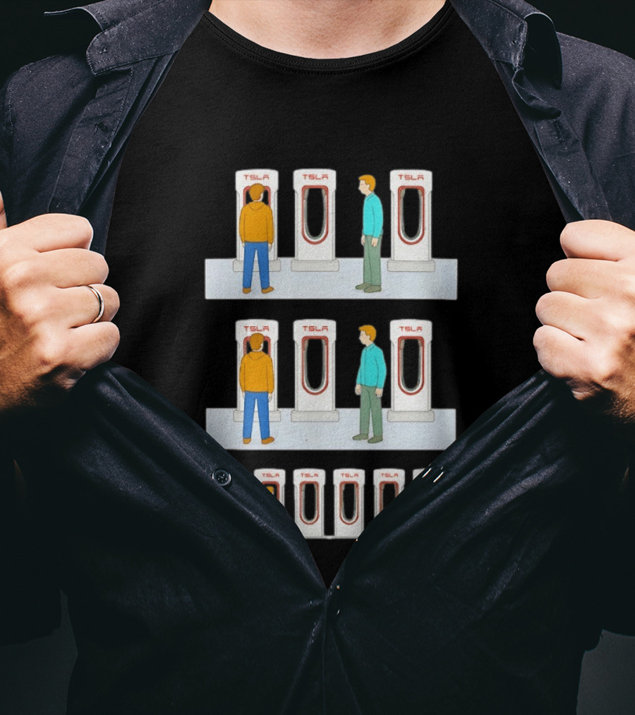 Supercharger Etiquette TSLA Charging Station Queue T-Shirt