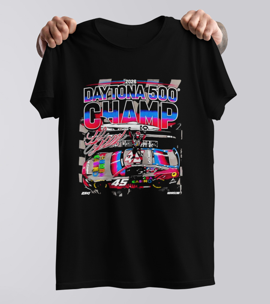 2026 Daytona 500 Champ Tyler Reddick Car Racing Victory Celebration T-Shirt