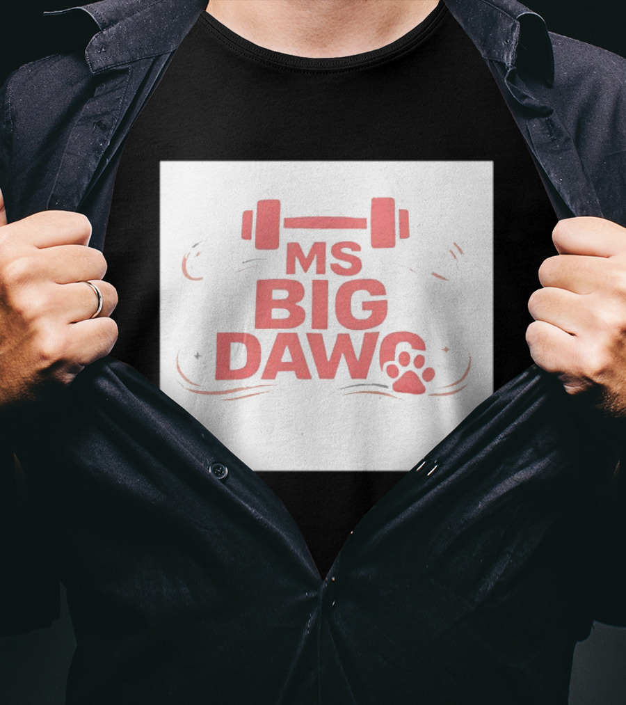 MS Big Dawg Weightlifting Paw Print Fitness T-Shirt