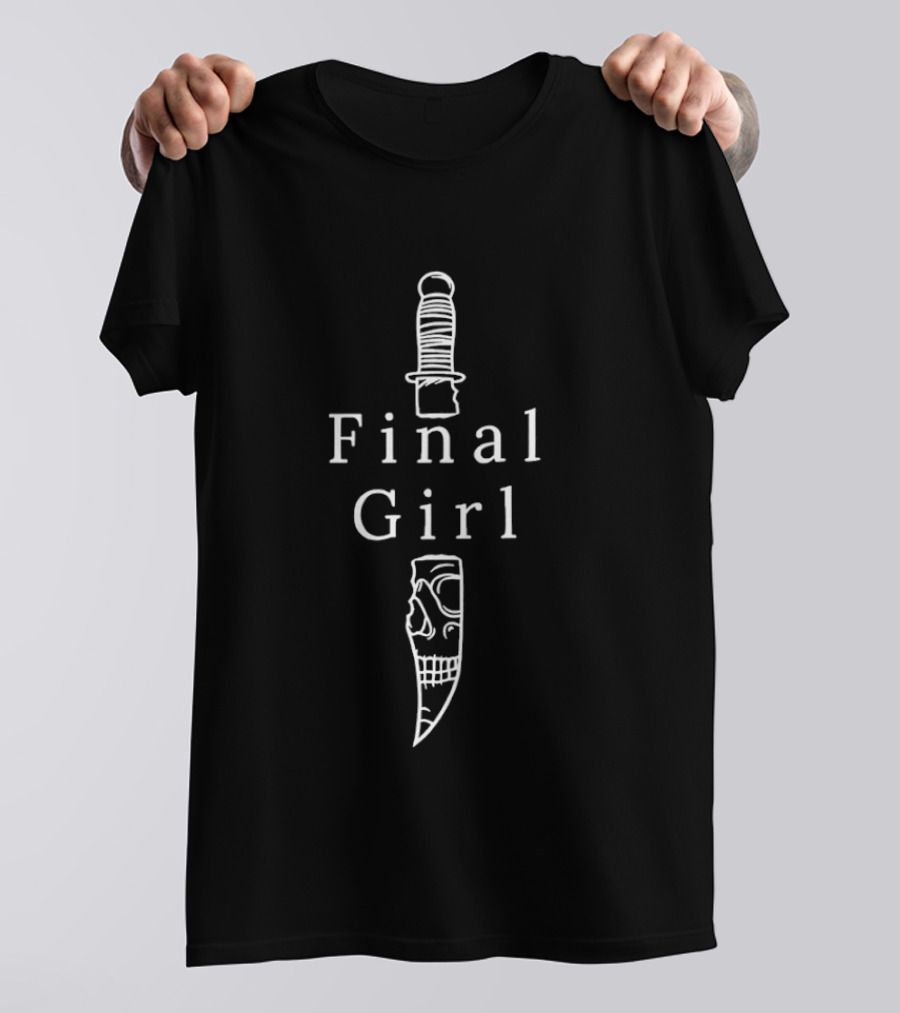 Final Girl Horror Knife Skull Scream Movie T-Shirt
