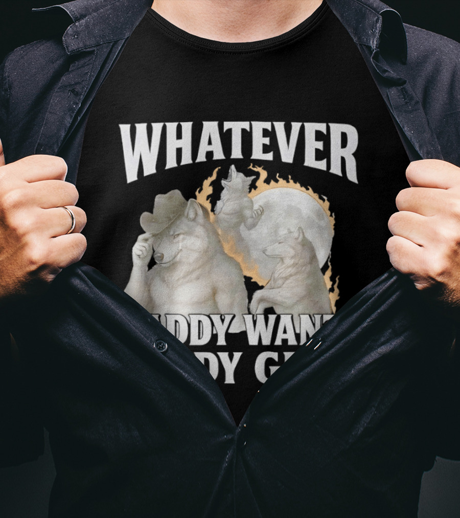 Whatever Daddy Wants Daddy Gets Wolf Moon Cowboy Hat T-Shirt