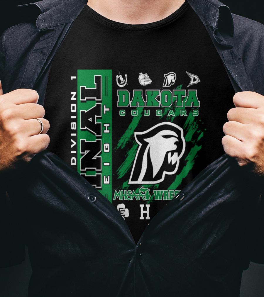 2026 Division 1 Final Eight MHSAA Wrestling Dakota Cougars T-Shirt