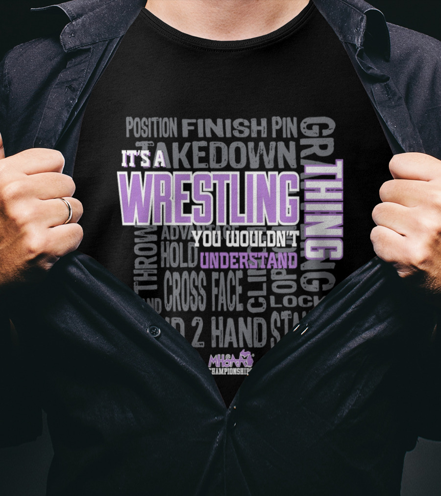It's A Wrestling Thing Takedown Pin Cross Face Grip Stance T-Shirt
