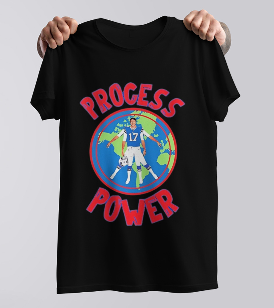 Process Power Josh Allen 17 Buffalo Bills Global Football T-Shirt