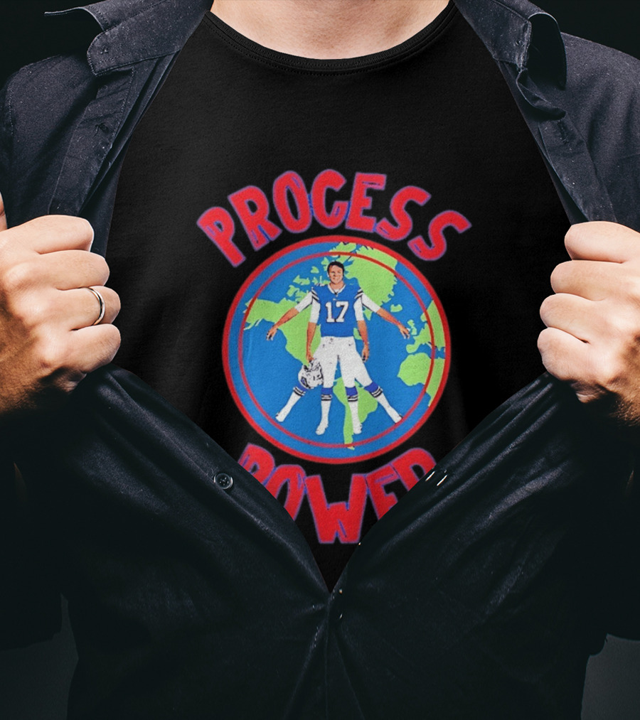 Process Power Josh Allen 17 Buffalo Bills Global Football T-Shirt