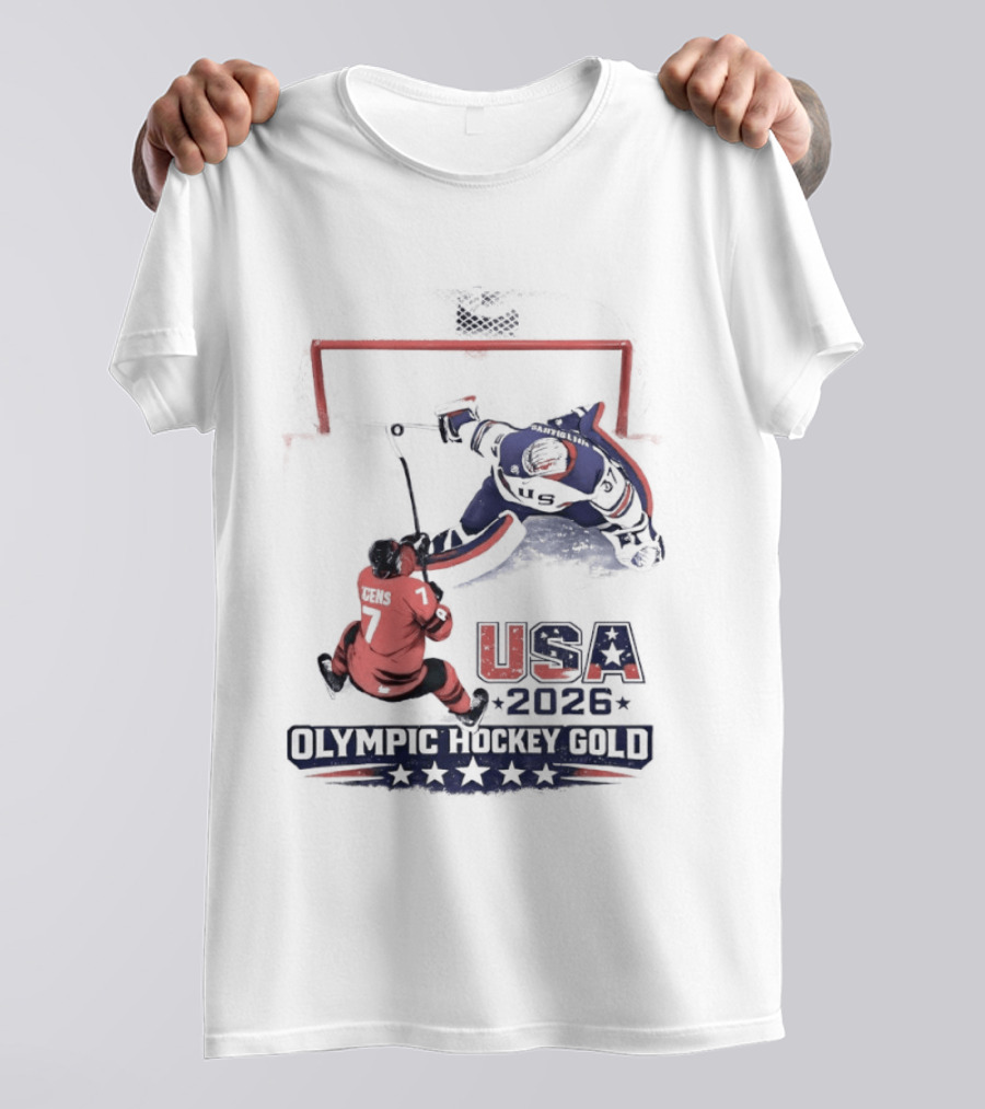 USA 2026 Olympic Hockey Gold Jack Hughes T-Shirt