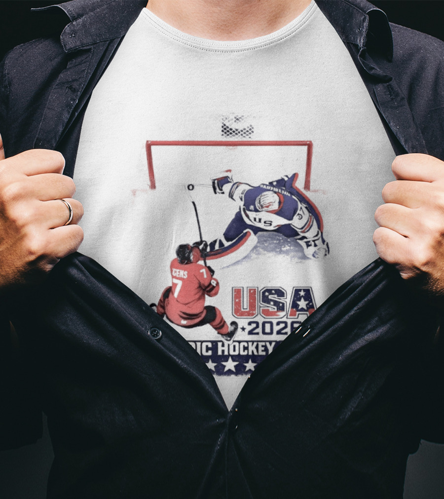 USA 2026 Olympic Hockey Gold Jack Hughes T-Shirt
