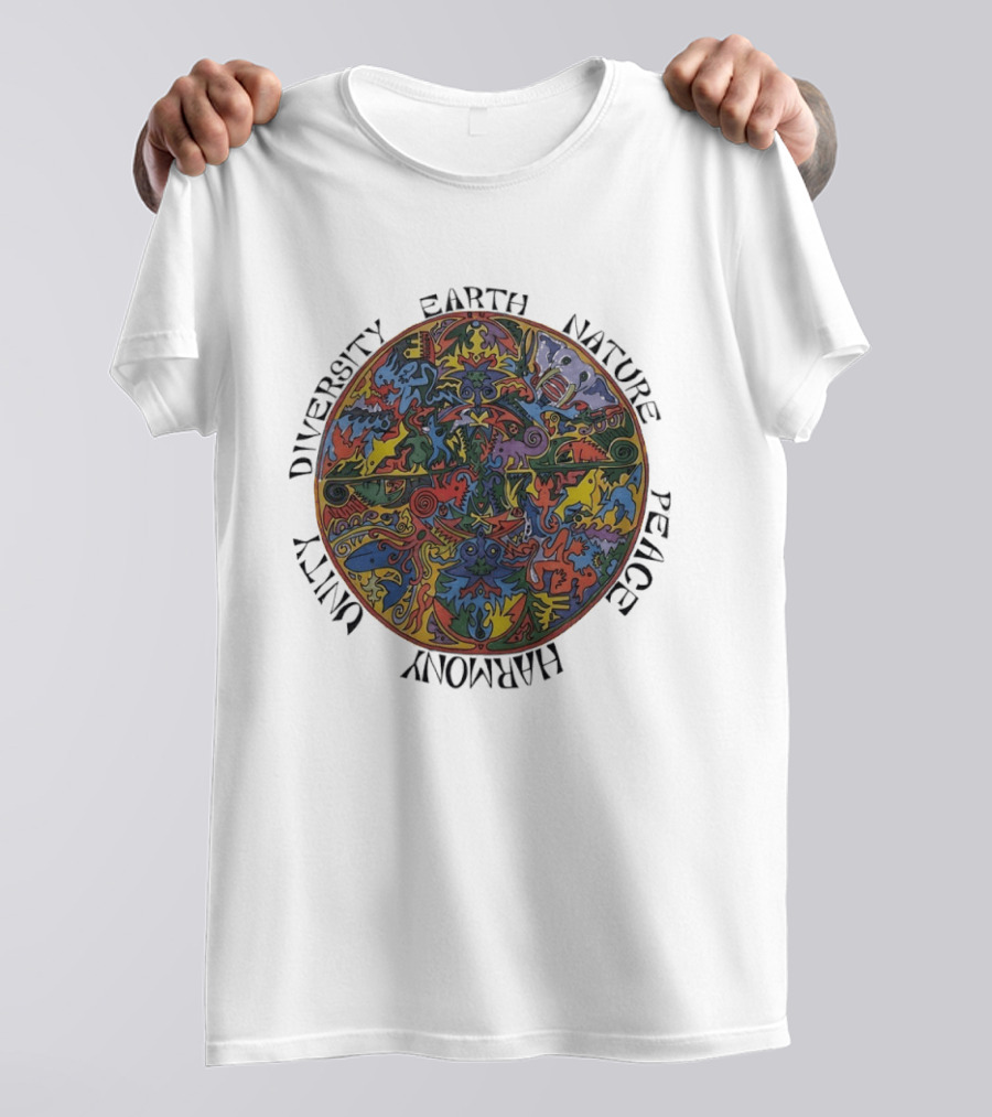 Diversity Earth Nature Peace Harmony Unity Psychedelic Mandala T-Shirt