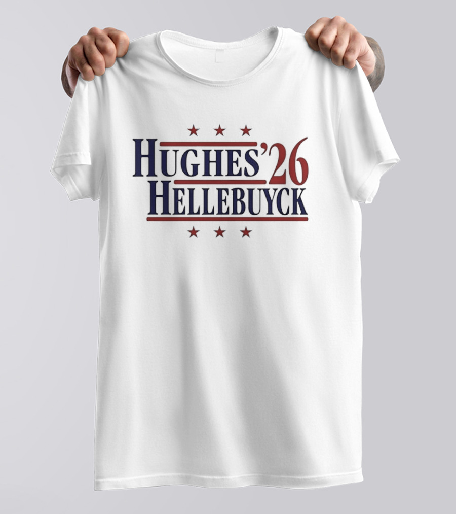 Hughes '26 Hellebuyck Stars USA Team Hockey T-Shirt