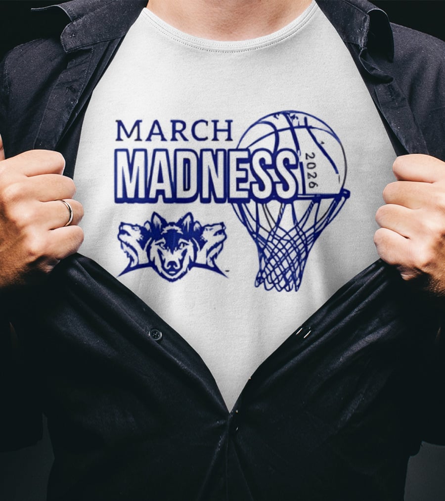 March Madness NCAA Basketball 2026 Wolf And Hoop T-Shirt