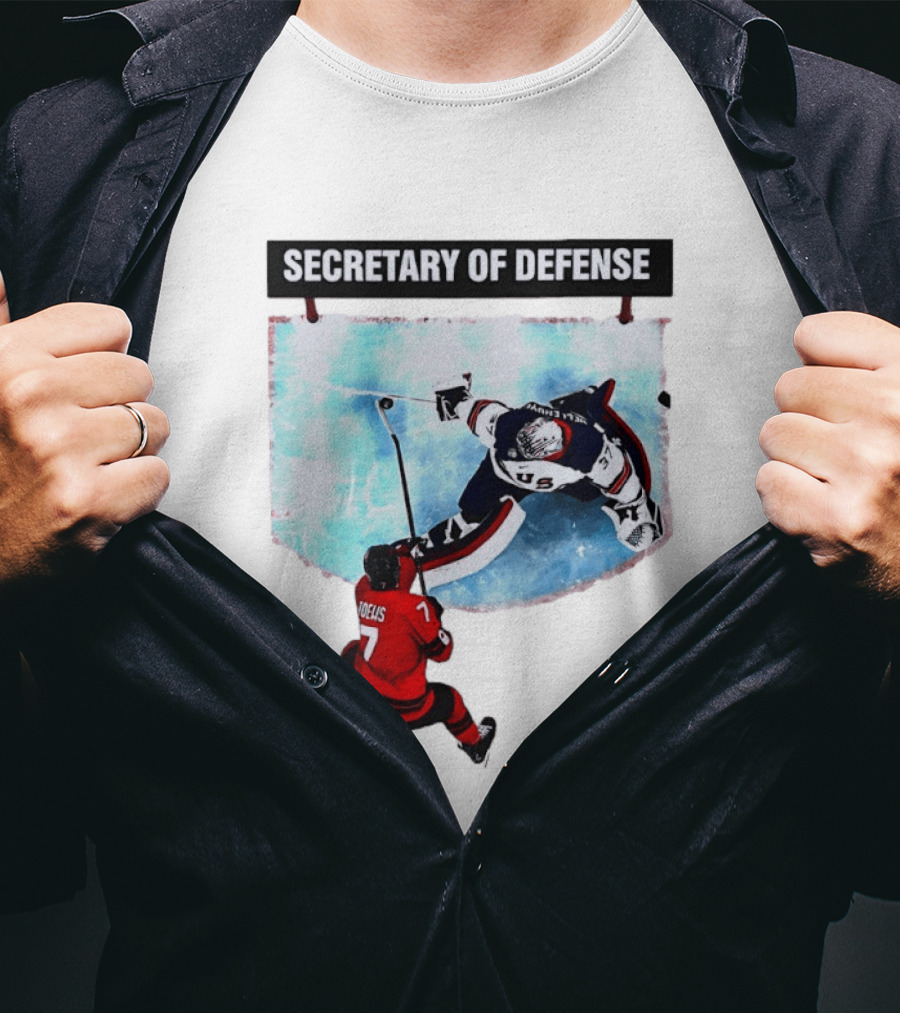 Secretary Of Defense USA Hockey Goalie Epic Save Faceoff T-Shirt
