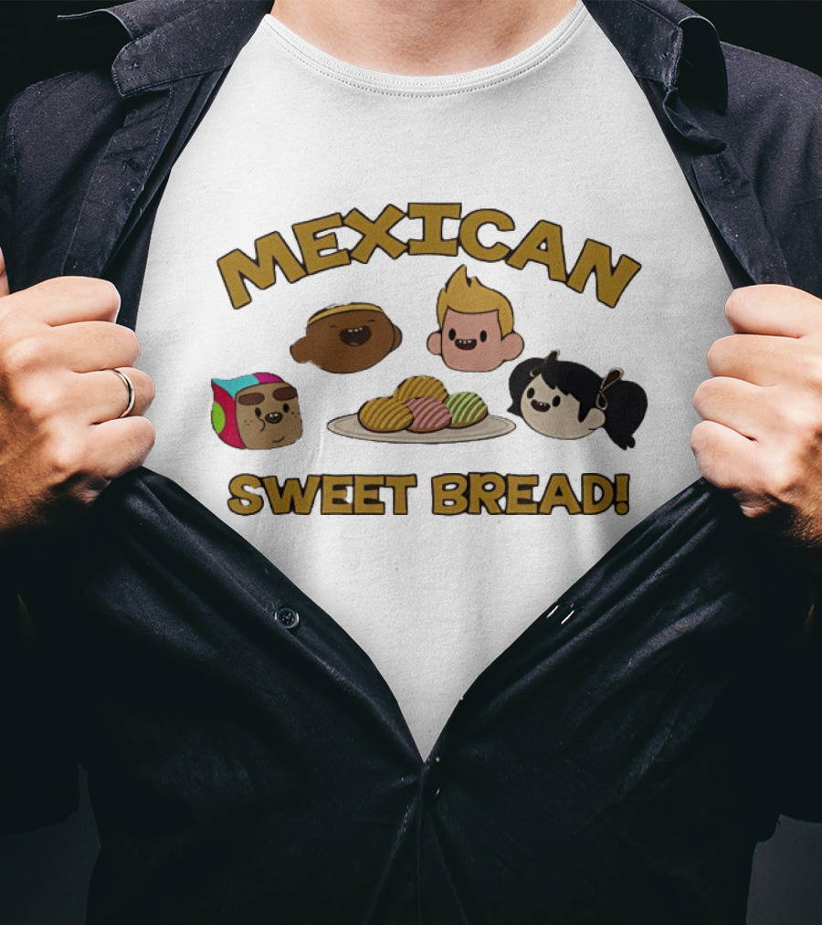 Mexican Sweet Bread Characters And Conchas Plate T-Shirt