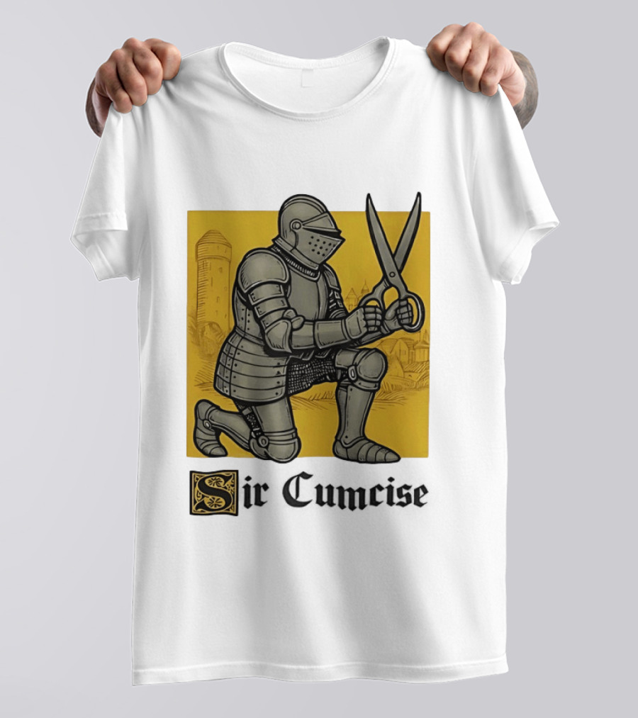 Sir Cumcise Knight Armor With Scissors Medieval T-Shirt