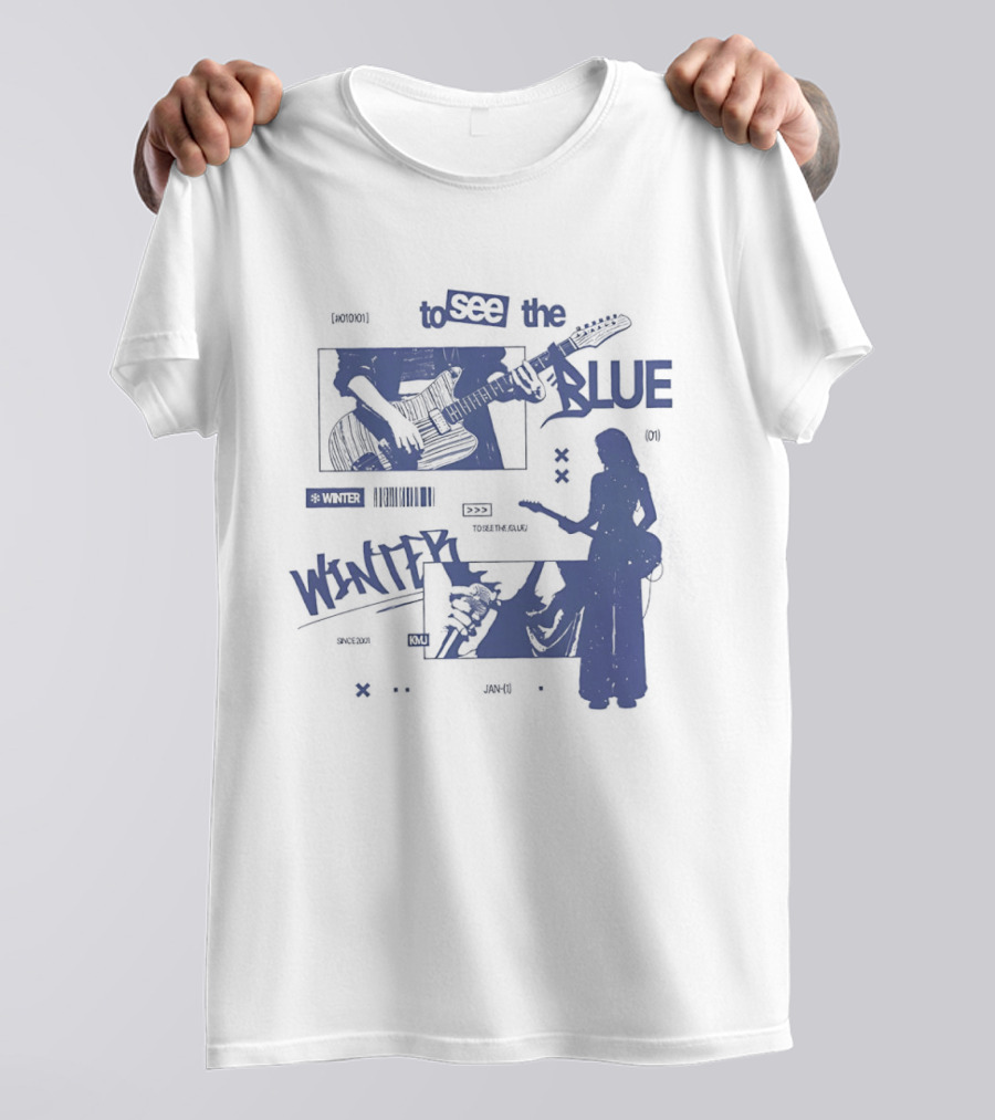 To See The Blue Winter Music Band Guitar T-Shirt