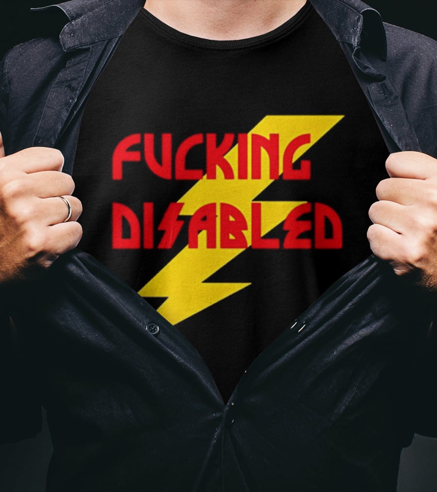 Fcking Disabled Lightning Bolt T-Shirt