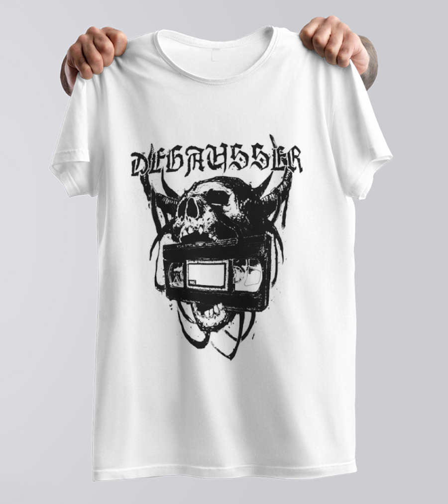Degausser Skull Grunge Aesthetic With Horns And TV Screen T-Shirt