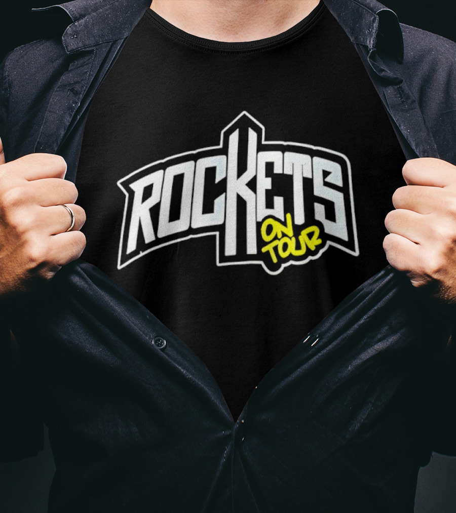 Rockets On Tour Bold Retro Style Text Casual Cotton Wear T-Shirt