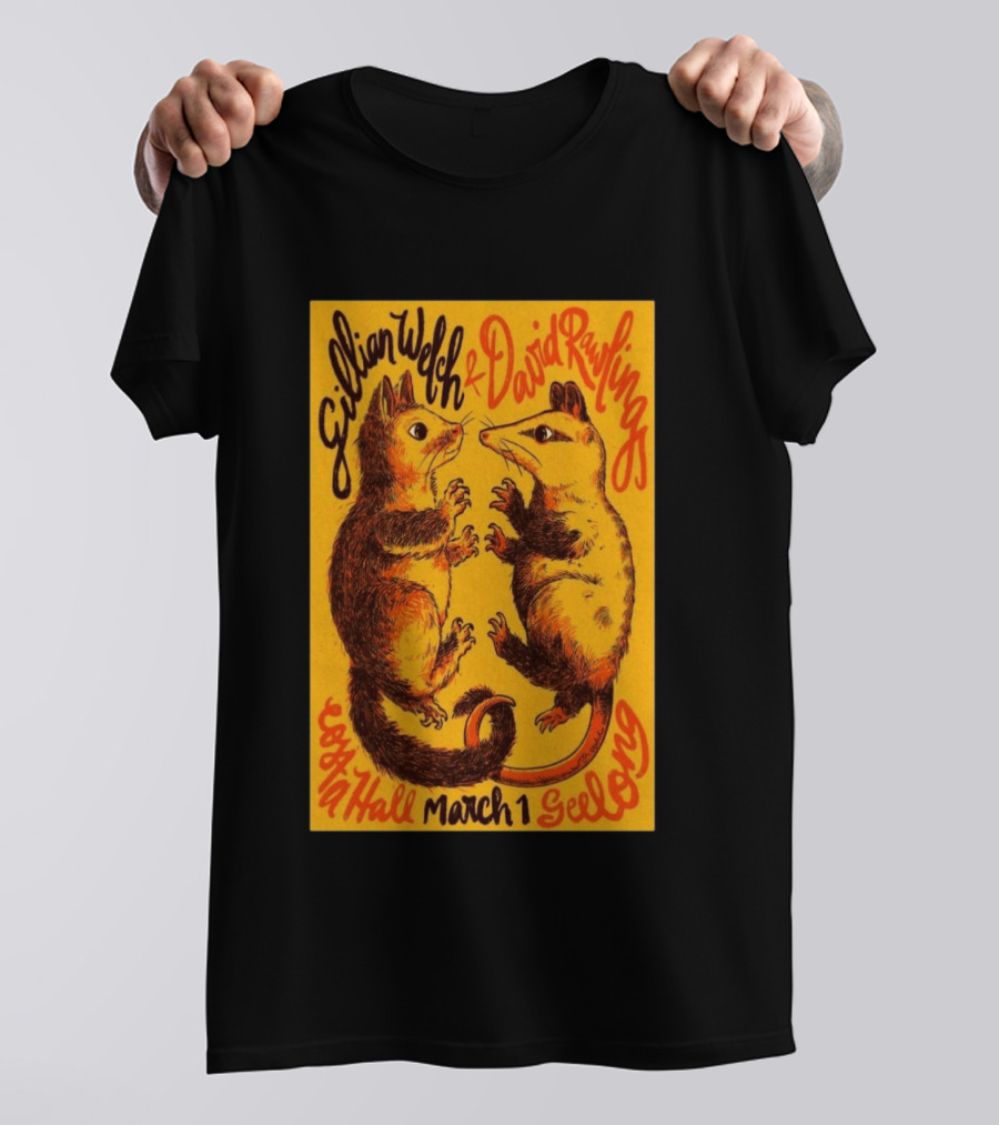 Gillian Welch David Rawlings Costa Hall March 1 Geelong T-Shirt