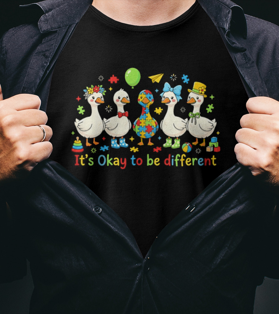 It's Okay To Be Different Goose Puzzle Fun T-Shirt