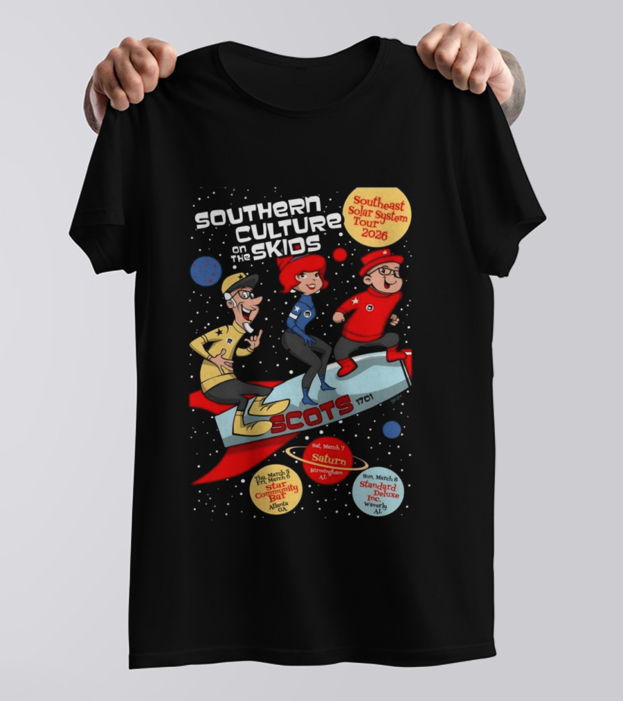 Southern Culture On The Skids Southeast Solar System Tour 2026 Saturn Birmingham AL Star Community Bar Standard Deluxe Inc T-Shirt