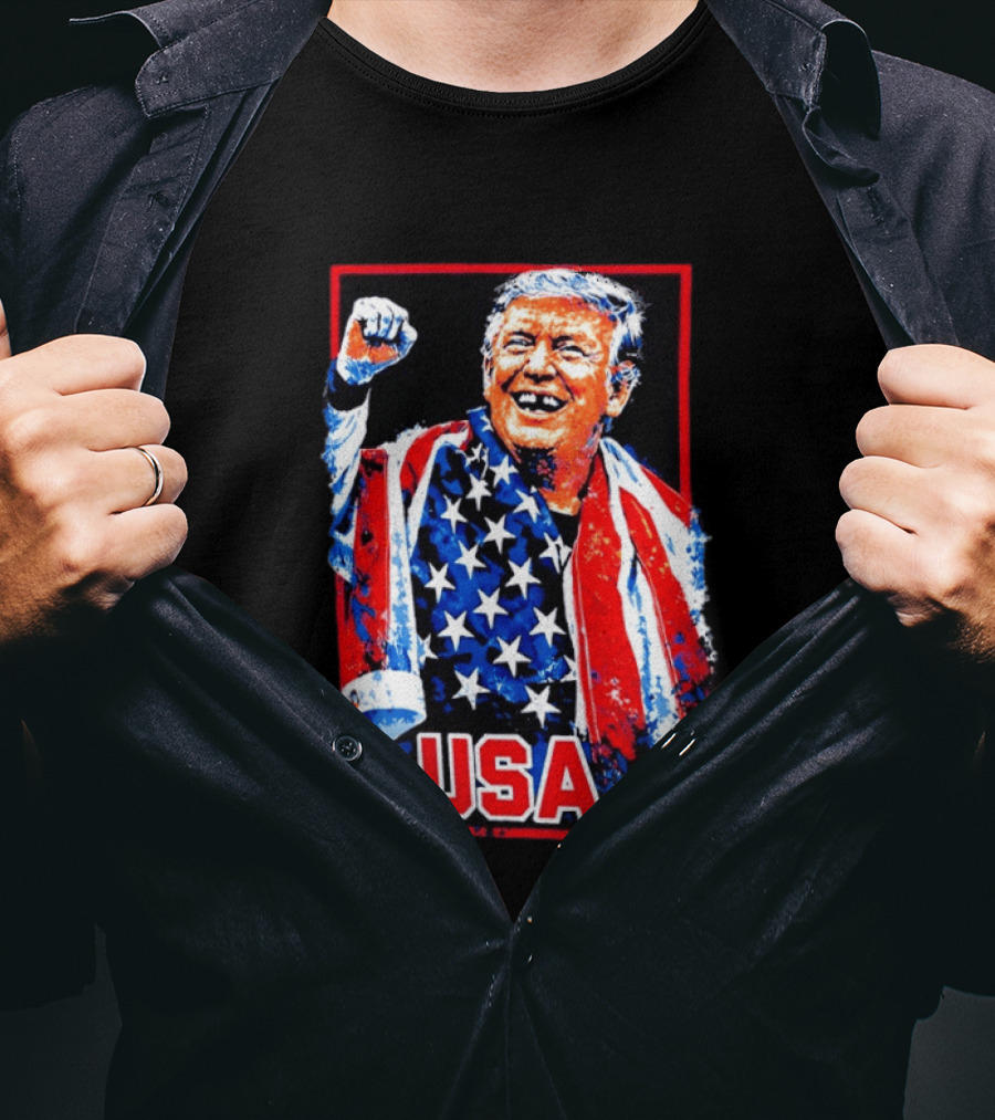 Team USA Hockey Trump USA Patriotic Flag T-Shirt