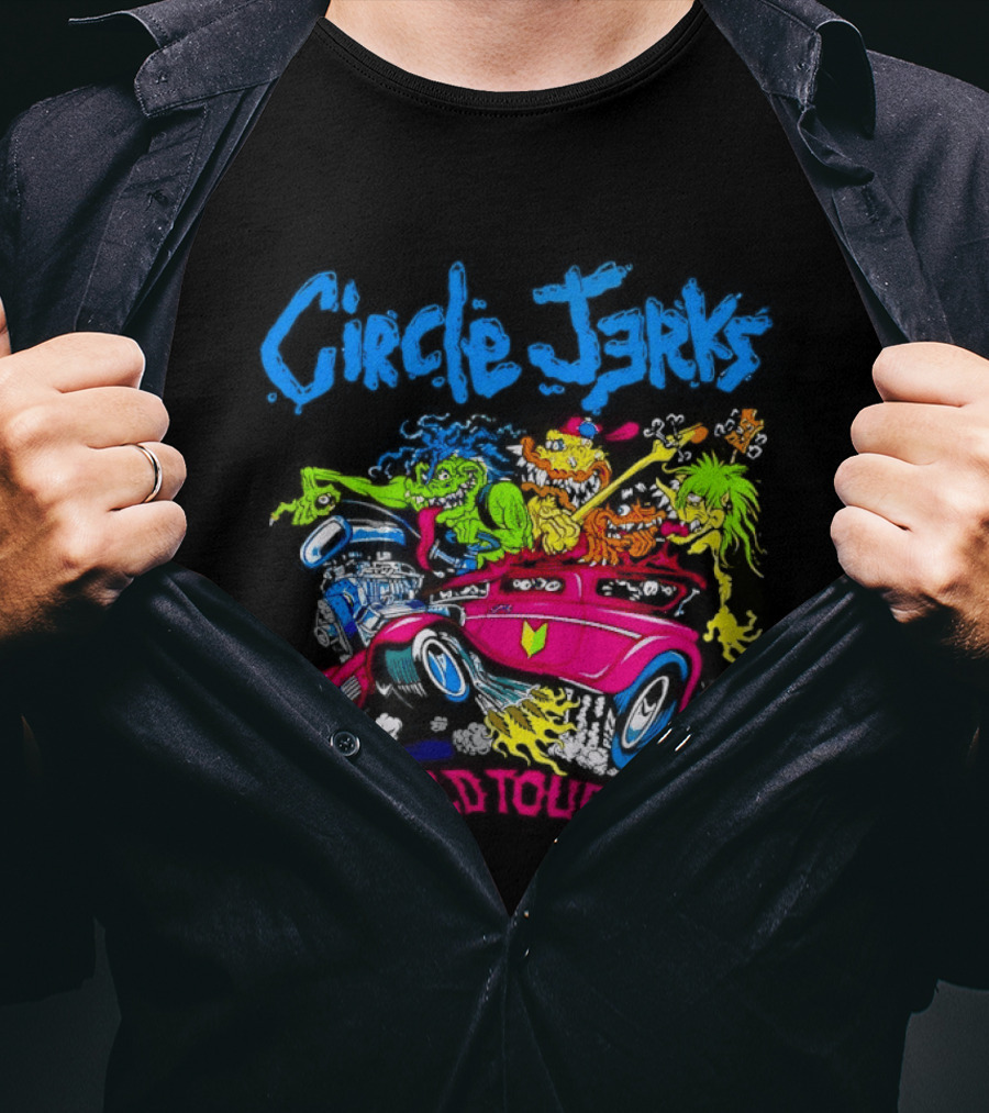 Circle Jerks World Tour 2026 Hot Rod Cartoon T-Shirt
