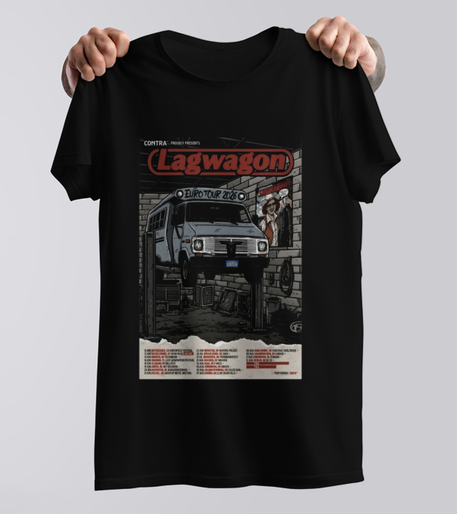 Lagwagon Euro Tour 2026 Contra Presents Europe Dates T-Shirt