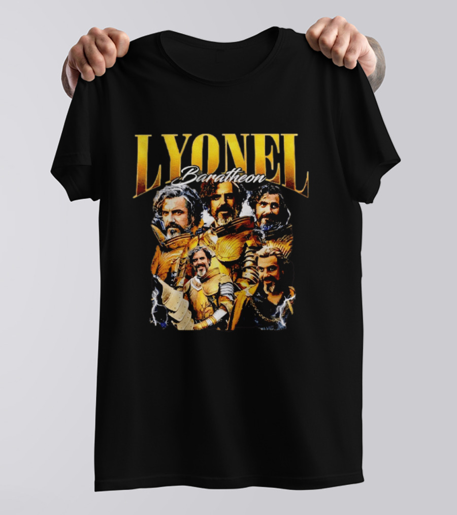 Lyonel Baratheon Golden Armor Kingsguard Character Montage T-Shirt