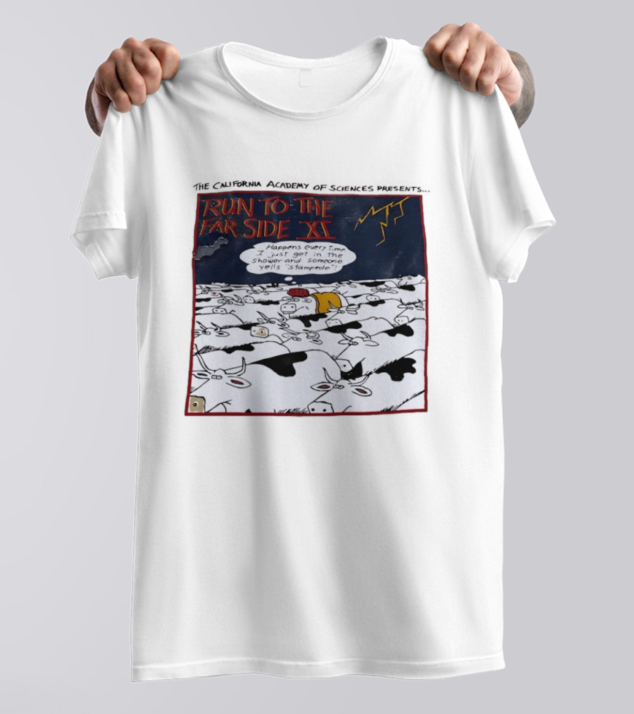 Run To The Far Side XI California Academy Of Sciences Stampede Scene T-Shirt