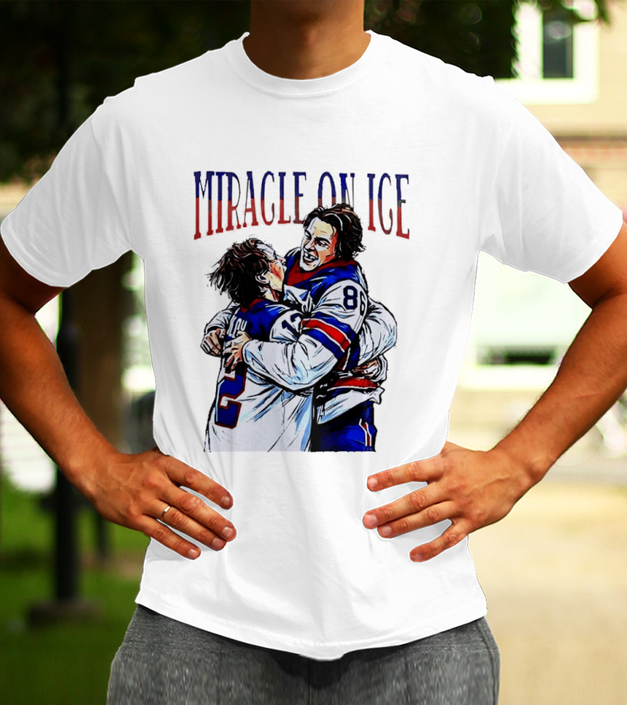 Miracle On ICE Jack Hughes Quinn Hughes USA Olympic Hockey Hug T-Shirt