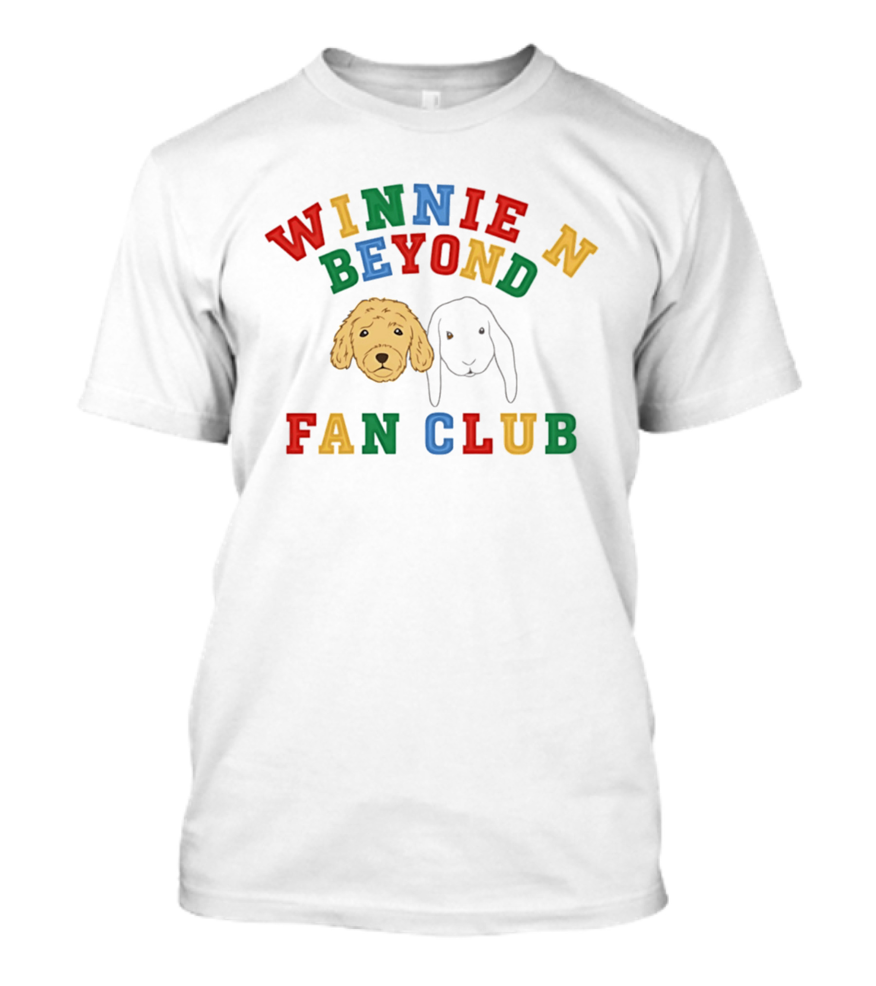 Winnie And Beyond Fan Club Colorful Dog Faces T-Shirt