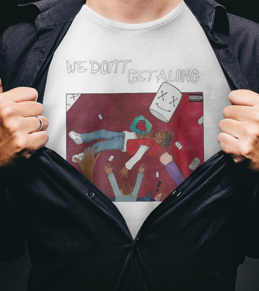 JuiceWrld 9 9 9 X Marshmello We Don't Get Along Cover Art Explicit Content T-Shirt