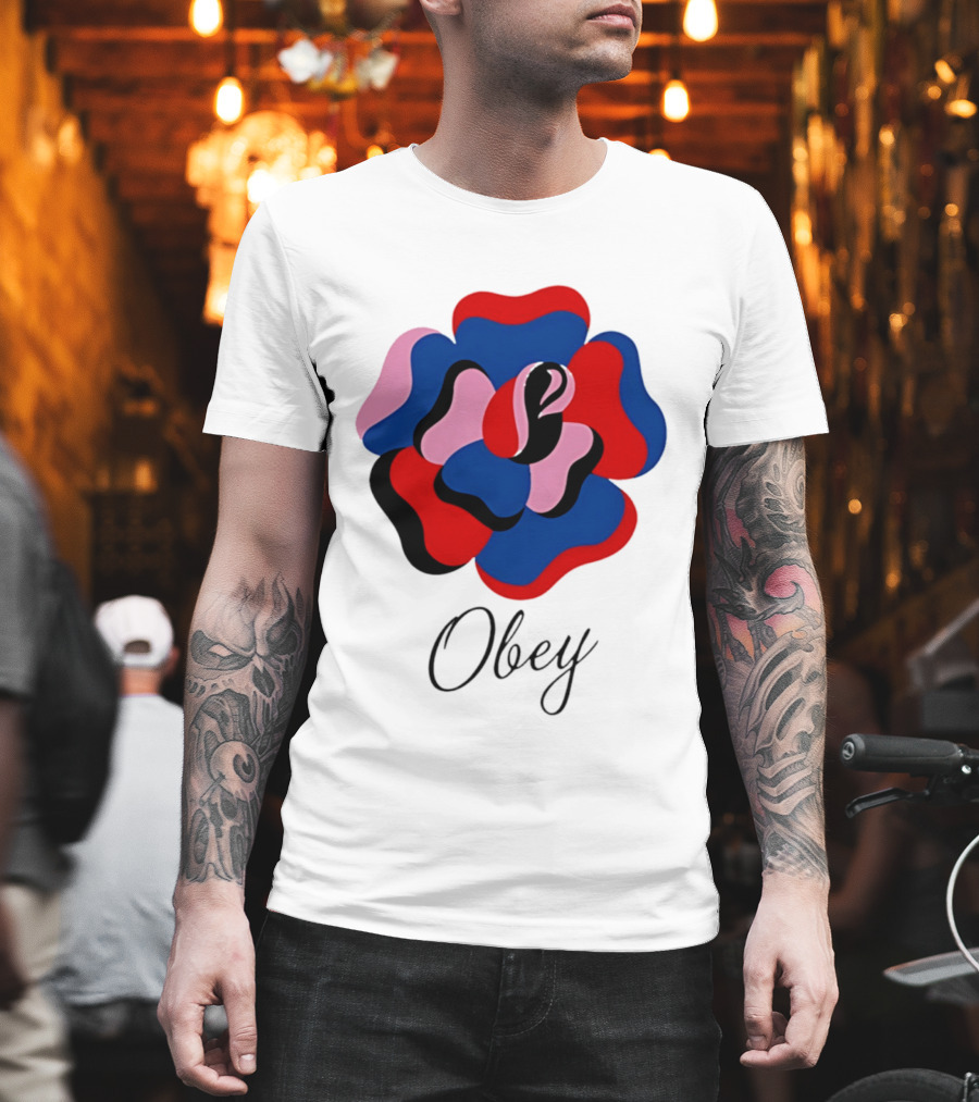 Obey Paper Rose Multi Color Artful Blossom T-Shirt