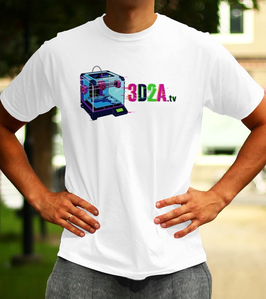 3DZA TV 3D Printer Neon Glitch Aesthetic T-Shirt