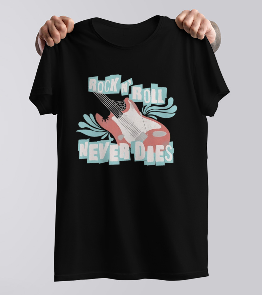 Rock N' Roll Never Dies Electric Guitar T-Shirt