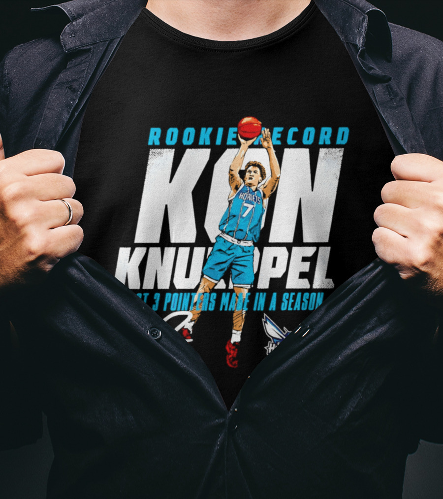 Kon Knueppel Charlotte Hornets Rookie Record Most 3 Pointers Made In A Season T-Shirt