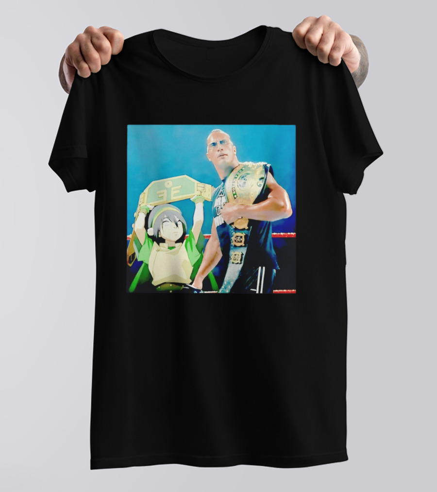 Dwayne The Rock Johnson Meets The Boulder Avatar Crossover Scene T-Shirt