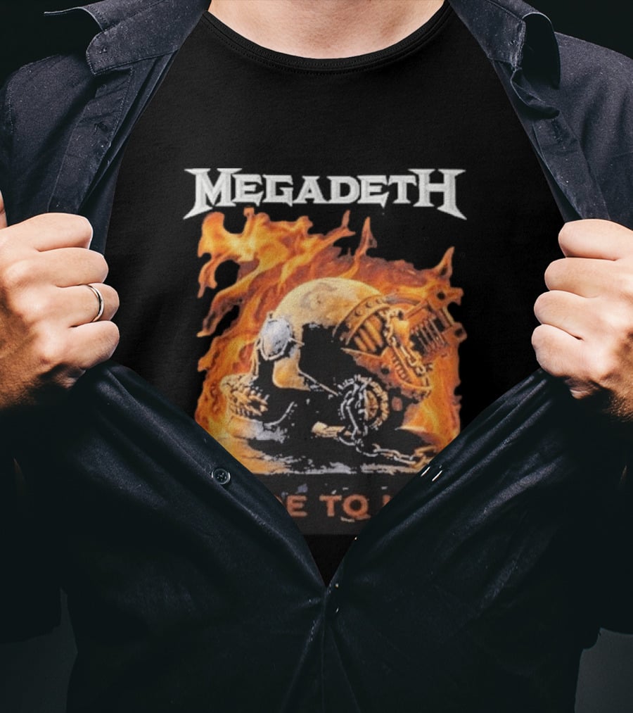 Megadeth Canada 2026 Tour Made To Kill Flaming Skull Explosion T-Shirt