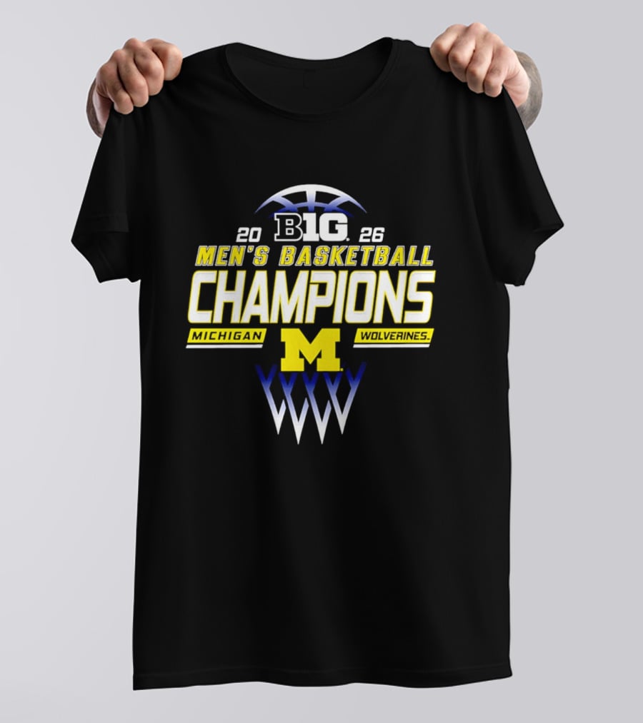 Big Ten 2026 Michigan Wolverines Men's Basketball Champions T-Shirt