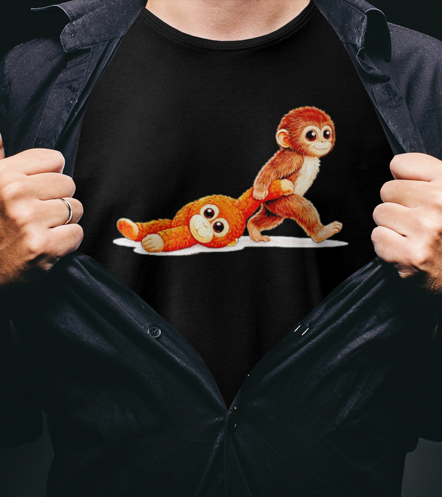 Monkey Punch Ultimately I Have To Be Brave Playful Cartoon T-Shirt