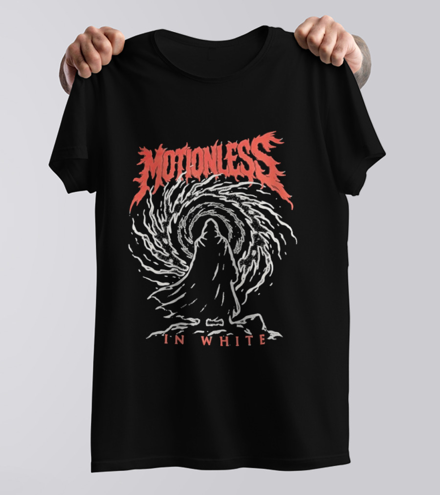 Motionless In White Cloaked Figure Swirling Vortex T-Shirt