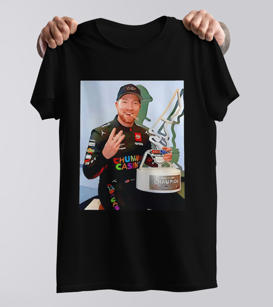 Tyler Reddick Three Peat Champion Cigar Chumba Casino Racing Suit T-Shirt