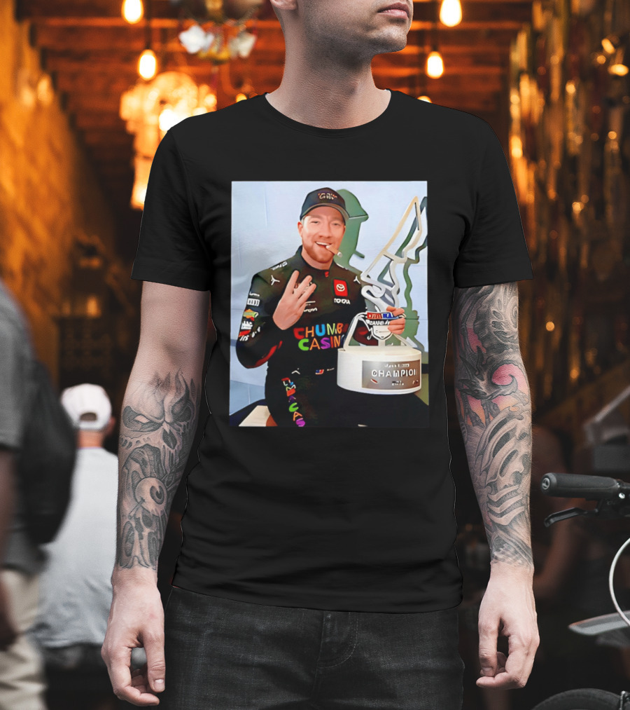 Tyler Reddick Three Peat Champion Cigar Chumba Casino Racing Suit T-Shirt