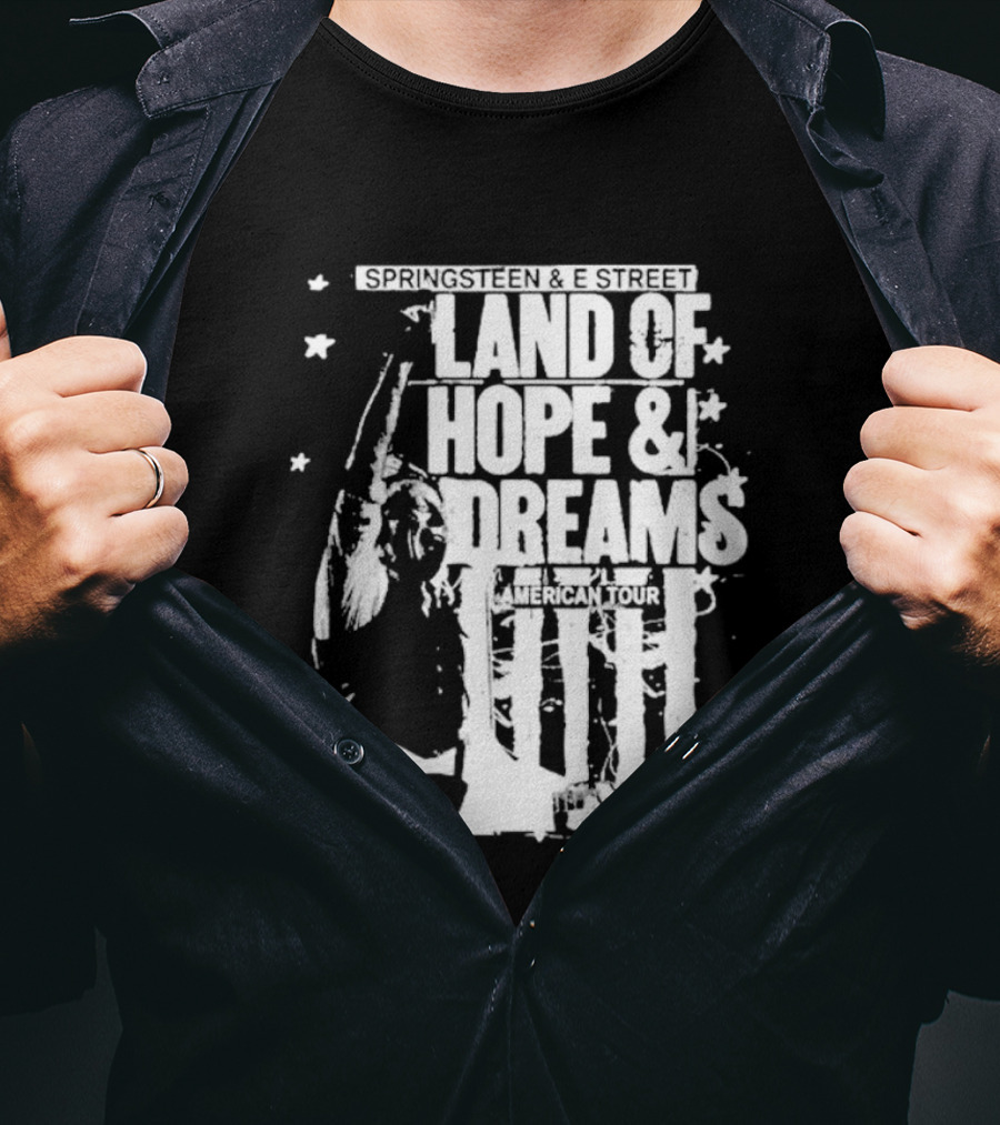 Bruce Springsteen Land Of Hope And Dreams American Tour 2026 Stars Guitarist T-Shirt