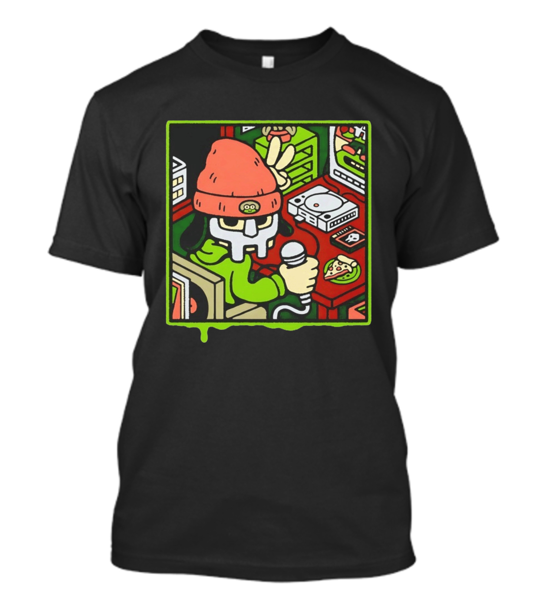 PaRappa The Rapper MF Doom Crossover Video Games Music Iconic Character Pizza Scene T-Shirt