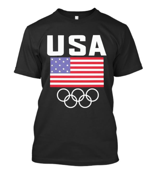 USA American Flag Olympic Rings T-Shirt