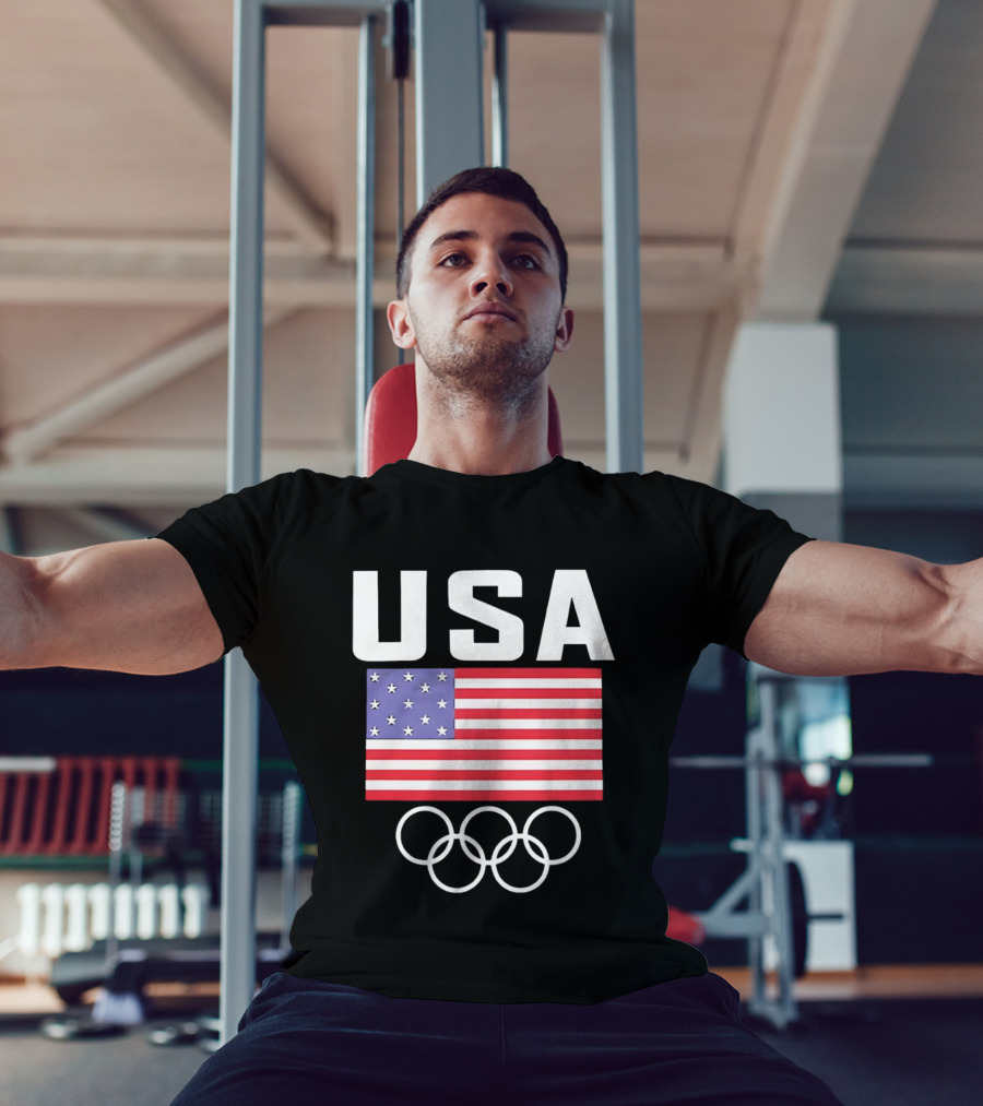 USA American Flag Olympic Rings T-Shirt