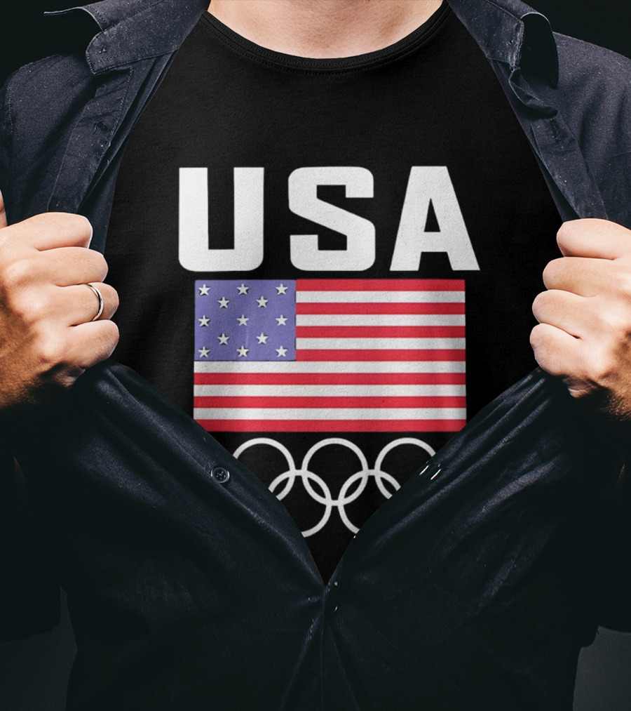 USA American Flag Olympic Rings T-Shirt