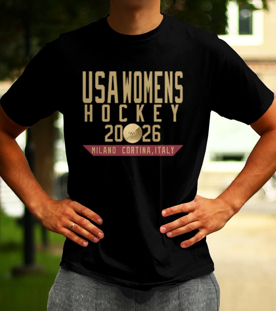 USA Womens Hockey 2026 Milano Cortina Italy Olympic Gold T-Shirt